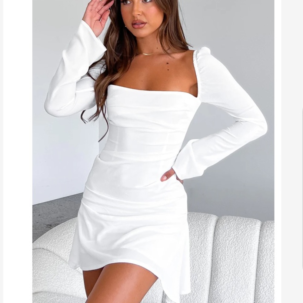 White Fox Boutique White Long Sleeve Dress